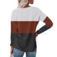 thumbnail image 5 of Shirts for Women Women's Loose Casual Leisure Long Sleeve Round Neck Collar Patchwork T-Shirt Top, 5 of 6