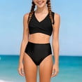 thumbnail image 4 of HCNTES Girls Swimsuit Bikini Sets 2 Piece Bathing Suits For Teen Girls Swimwear Kids Outdoor Activities Clothing in Summer(S-Black,5-6 Years), 4 of 8
