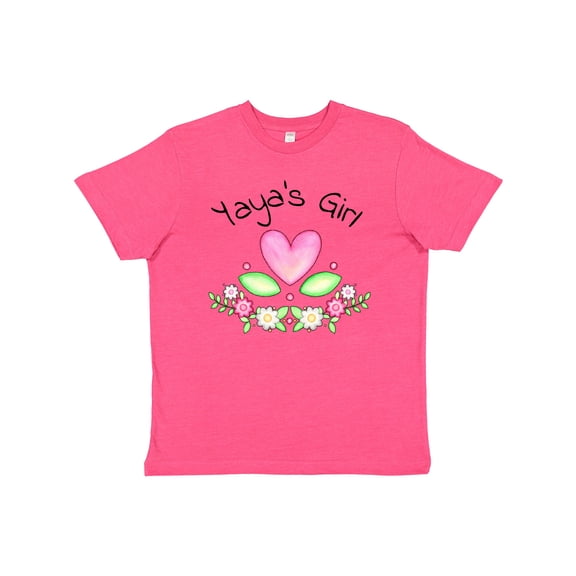 Inktastic Yaya's Girl- heart flowers Youth T-Shirt