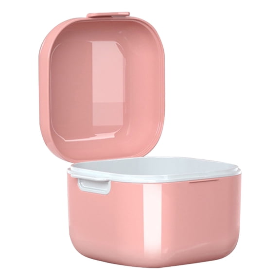 Leak-Proof Denture Case Airtight Retainer & Mouth Guard Cleaning Box for Hygienic Storage, Secure Clean Care for Dentures, Clear Braces, Night Guards & Retainers