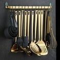 thumbnail image 4 of ReaNea Gold Kitchen Utensil Rack, Wall Mounted Utensil Holder Rail Organizer for Hanging Mug Spatula Pot with 14 Hooks, 4 of 5