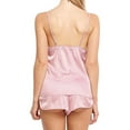 thumbnail image 5 of Spencer 2Pcs Women's Sexy Lingerie Sleepwear Set V Neck Silk Satin Pajamas Cami Shorts Set Nightwear (XL, Pink), 5 of 5