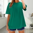 thumbnail image 5 of V-Neck Women's Short Sleeve T-shirt Women'S Loose And Comfortable Oversized Trendy T Shirt Top,Green Women's Short sleeve T-shirt XXXL, 5 of 9
