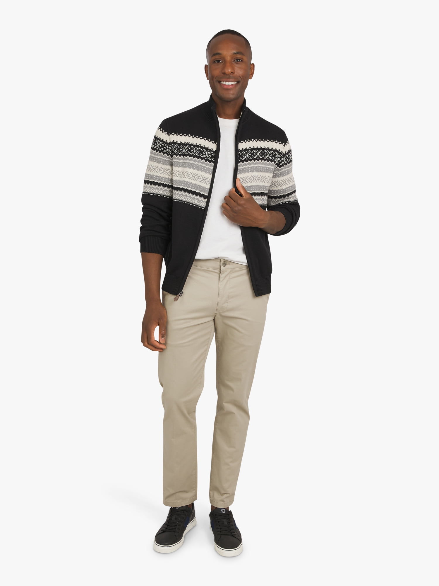 Chaps Men's & Big Men's Fairisle Full Zip Sweater, Sizes S-3XL