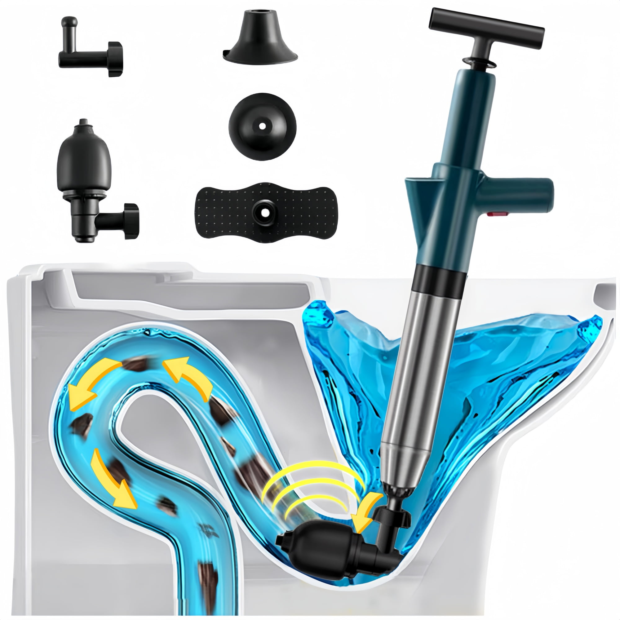 High Pressure Air Toilet Plunger, Air Drain Blaster Pump Plunger, Plunger for toilet, Power Vacuum Plumb Toilet Clog Remover for Kitchen Sinks, Shower Drains,Bathtub, Suction Plunger  Clogging Solver