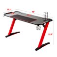 thumbnail image 4 of Bestco 48" Gaming Table Z Shaped Gaming Desk w LED Lights & Large Mouse Pad, Red, 4 of 12
