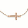 Primal Gold 14 Karat Rose Gold Sideways Cut-out Cross Necklace