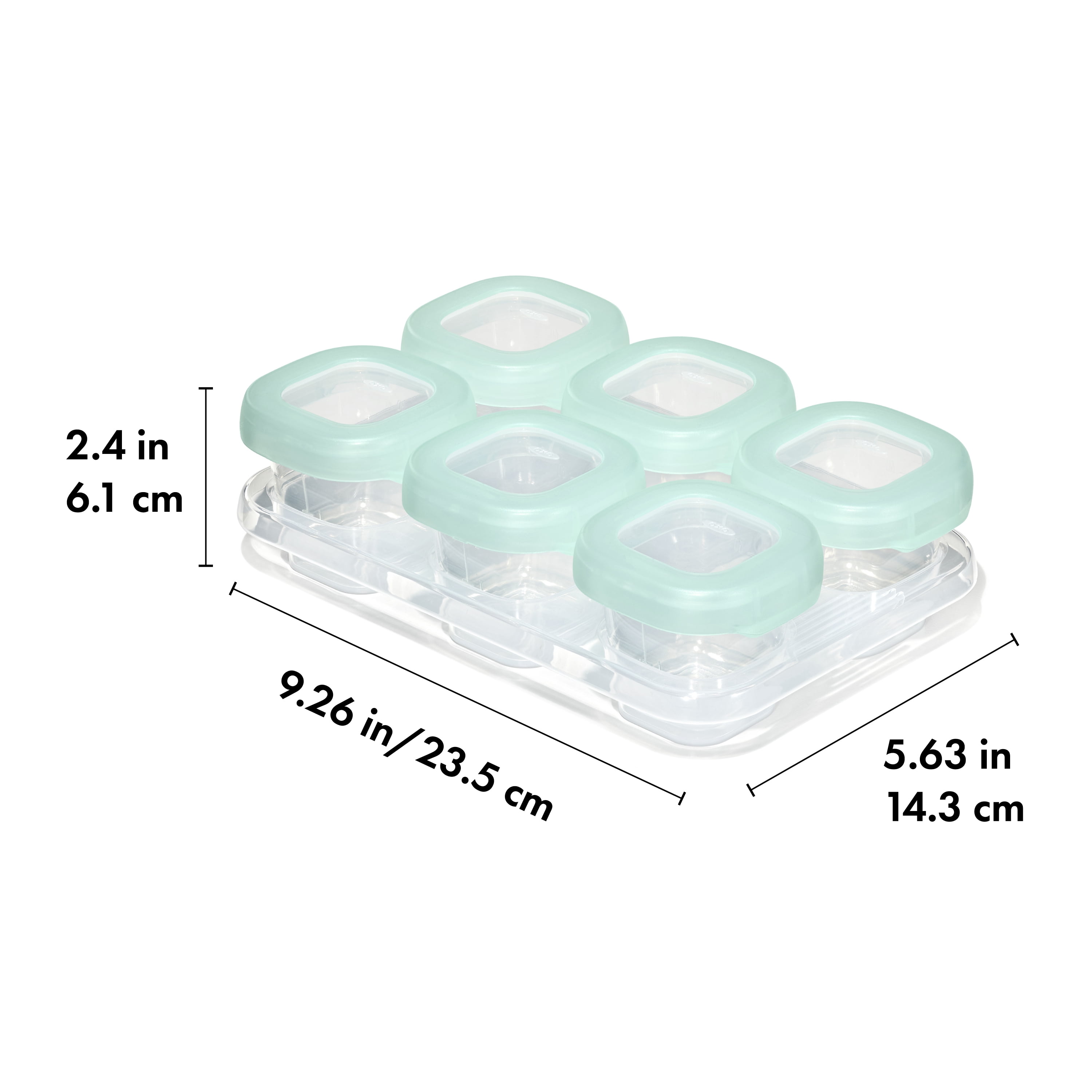 OXO Tot Baby Blocks Food Storage Container Set, 2 oz. & 4 oz., Opal, 12-Pack, For Infants Ages 0-12 Months
