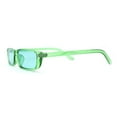 thumbnail image 4 of Womens Mod Pop Color Narrow Rectangle Cat Eye Sunglasses Green, 4 of 4