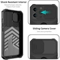 thumbnail image 3 of for iPhone 13 Pro Max Case with Sliding Camera Cover and Card Holder Heavy Duty Protective iPhone 13 Pro Max Case with Ring Magnetic Kickstand Phone Case for iPhone 13 Pro Max(Black), 3 of 7