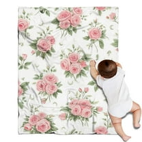 Pioneer Flower Blanket,Comfortable Soft Flannel Throw Blanket,All Season,Warm Lightweight Blankets for Sofa Bed Couch Living Room Chair,30"x40"(80x100cm)