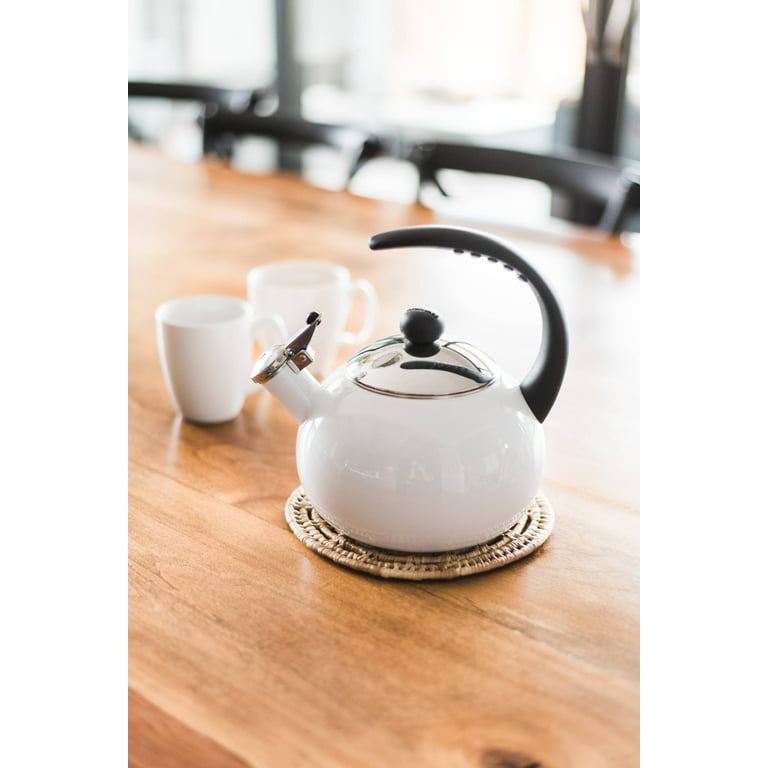 FARBERWARE Porcelain Enamel 2.5 Quart Whistling Tea Kettle