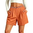 thumbnail image 2 of Only Moment Shorts for Women Trendy Polyester,Spandex Wide Leg Summer Jean Shorts with Pockets Womens Shorts Athletic Orange,3XL, 2 of 5