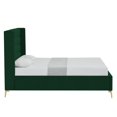 thumbnail image 3 of Montrell Upholstered Velvet Queen Size Wingback Platform Bed, Green, 3 of 7
