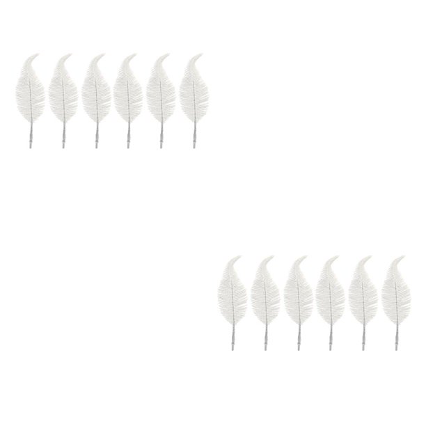 Toystoory 6 piezas de adorno de adorno de plumas de árbol de Navidad de plástico para sala de estar, fiesta, boda, Festival, accesorios de Blanco 2Conjunto