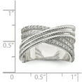 thumbnail image 2 of 925 Sterling Silver Cubic Zirconia and Textured Twisted Band Ring Size 6 Ring for Women and Men, 2 of 2
