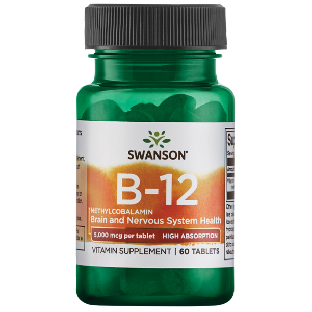 Swanson Vitamin B12 Methylcobalamin High Absorption 5,000 Mcg 60