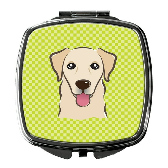 Checkerboard Lime Green Golden Retriever Compact Mirror BB1314SCM