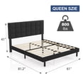 thumbnail image 6 of HAIIDE Queen Size bed Frame with Fabric Upholstered Headboard,Black, Easy Assembly, 6 of 7