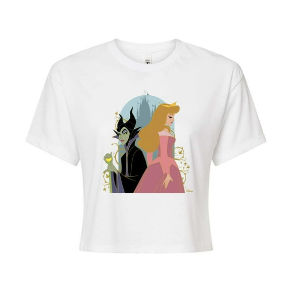Disney Princess - Sleeping Beauty - Malifecent And Aurora - Junior's Cropped T-Shirt
