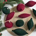 thumbnail image 3 of Christmas Tree Burgundy Ornament Set, Assorted Shapes Shatterproof Balls, Holiday Home Party Wedding Decorations, Tree Hanging Accessories, 3 of 7