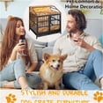 thumbnail image 2 of JERFIT Modern Wooden Dog Crate Furniture with Storage, Double Door Pet Kennel House with RGB Lights & Pull-Out Tray for Large Medium Dogs, Black Brown, 2 of 10