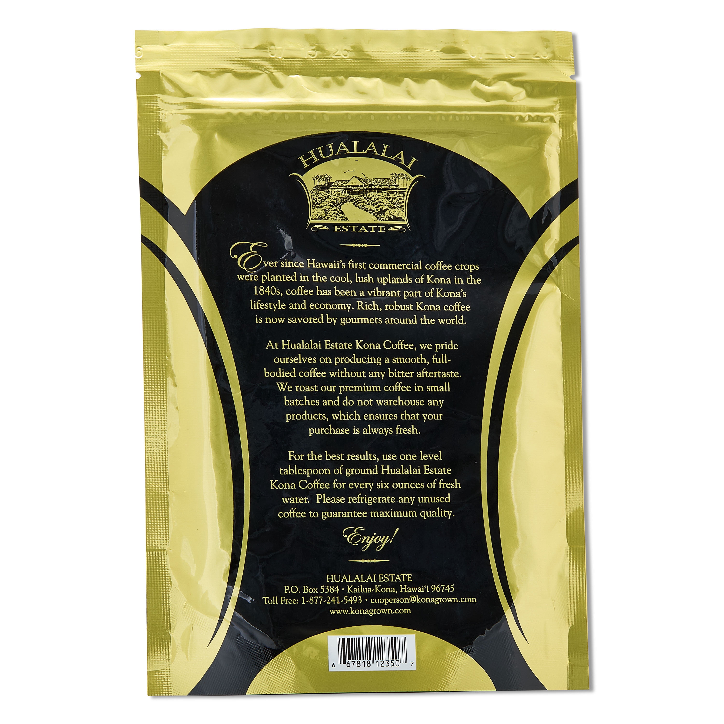 Hualalai Estate Coffee 100% Kona Coffee 7 oz Ground or Whole Bean