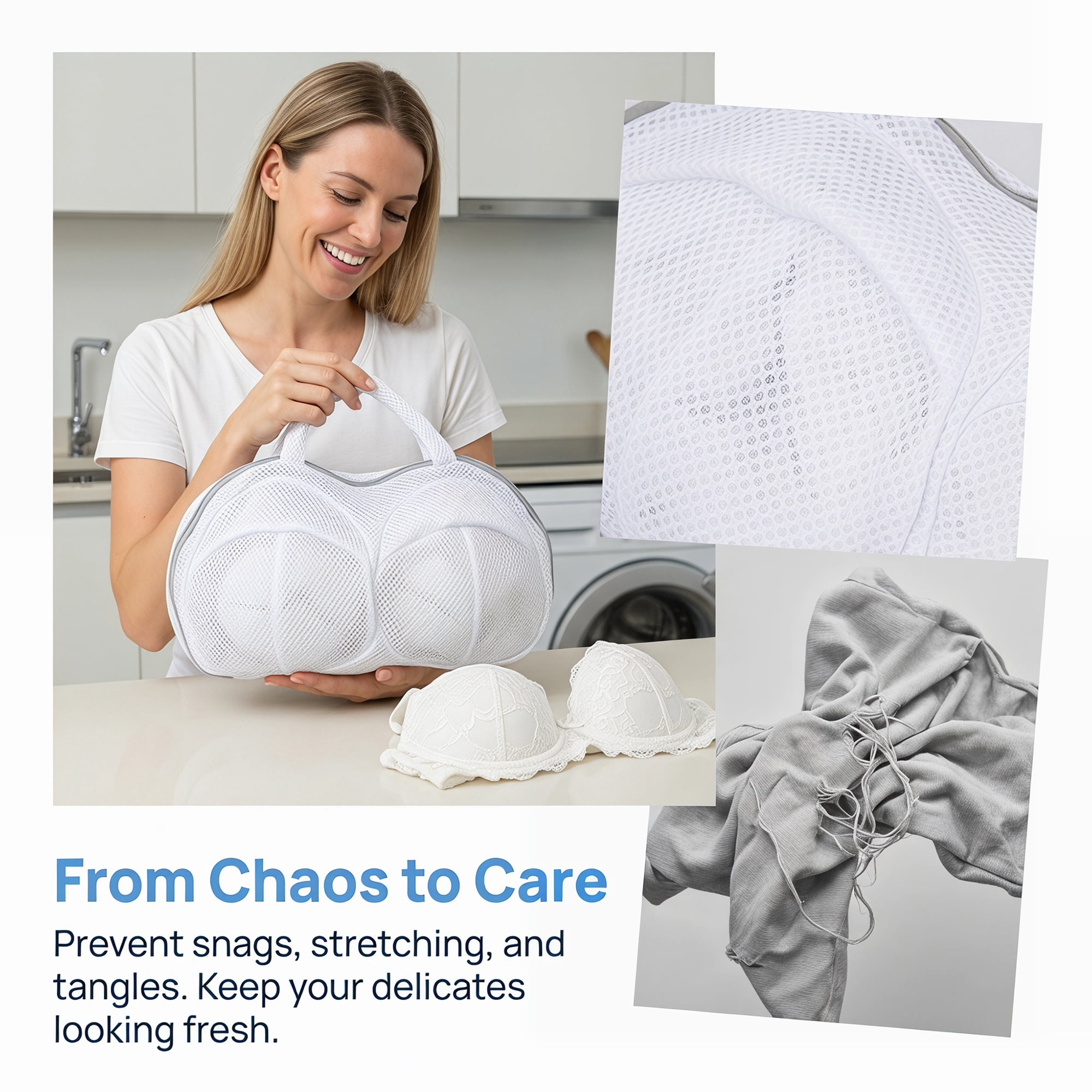 Unique Bargains Bra Laundry Bag, Mesh Lingerie Wash Bags for Zippered Fine Mesh Gray 12.8"x8.3"