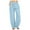 Light Blue, variant on UJNDER Women's Wide Leg Drawstring Pants Casual Linen Elastic Waist Solid Loose Trousers Black S