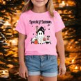 thumbnail image 2 of TOWED22 Girls Boys Halloween Shirt Cute Graphic Shirt Halloween Shirt Kids Spooky Season Fall Short Sleeve Tee Tops, 2 of 7
