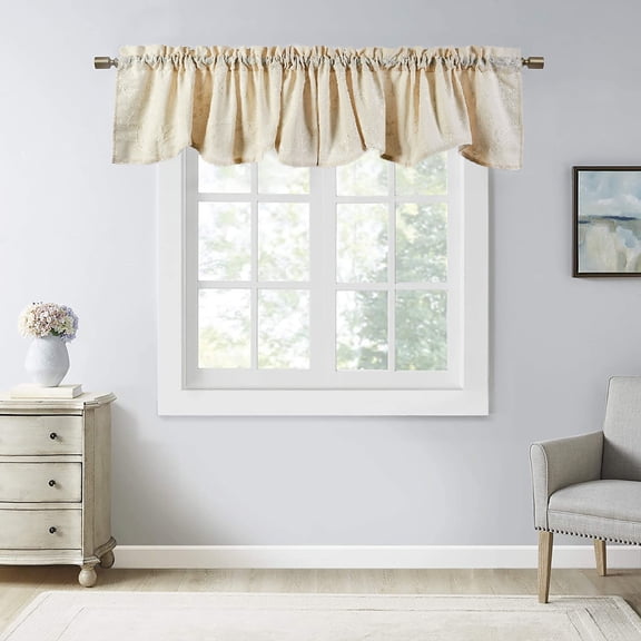 Home Soft Things Chain Embroidery Valance Set - 2 Pcs - Cream - 60"x19"