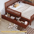 thumbnail image 5 of Euroco Wood Full Size Platform Bed with Guardrails and Drawers for Kids Teens Toddlers, Walnut, 5 of 15