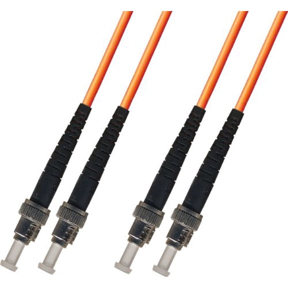 1M Multimode Duplex Fiber Optic Cable (50/125) - ST to ST