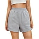 thumbnail image 2 of ICHUANYI ClearanceWomen Casual Summer Elastic Waist Sports Loose Solid Short Pants(Gray, M) ICHUANYI WER20232080502992, 2 of 9