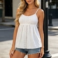 thumbnail image 4 of DHFJKG Bohemian Tank Tops For Women Backless Hallow Out Scoop Neck Low Cut Spaghetti Strap Flowy Camisole Top Beach Vacation Clothes, 4 of 6