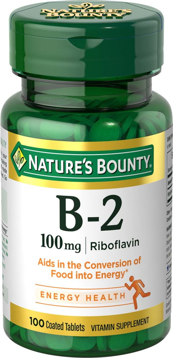 Nature's Bounty B2 Riboflavin Tablets, 100mg, 100Ct