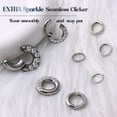 thumbnail image 5 of G23 Titanium 0G 2G 4G 6G 8G 10G 12G 14G CZ Septum Rings PA Nose Hoops Clicker Ear Weights for Stretched Ear Piercing Jewelry 10mm 12mm Silver/Gold/Black, 5 of 13