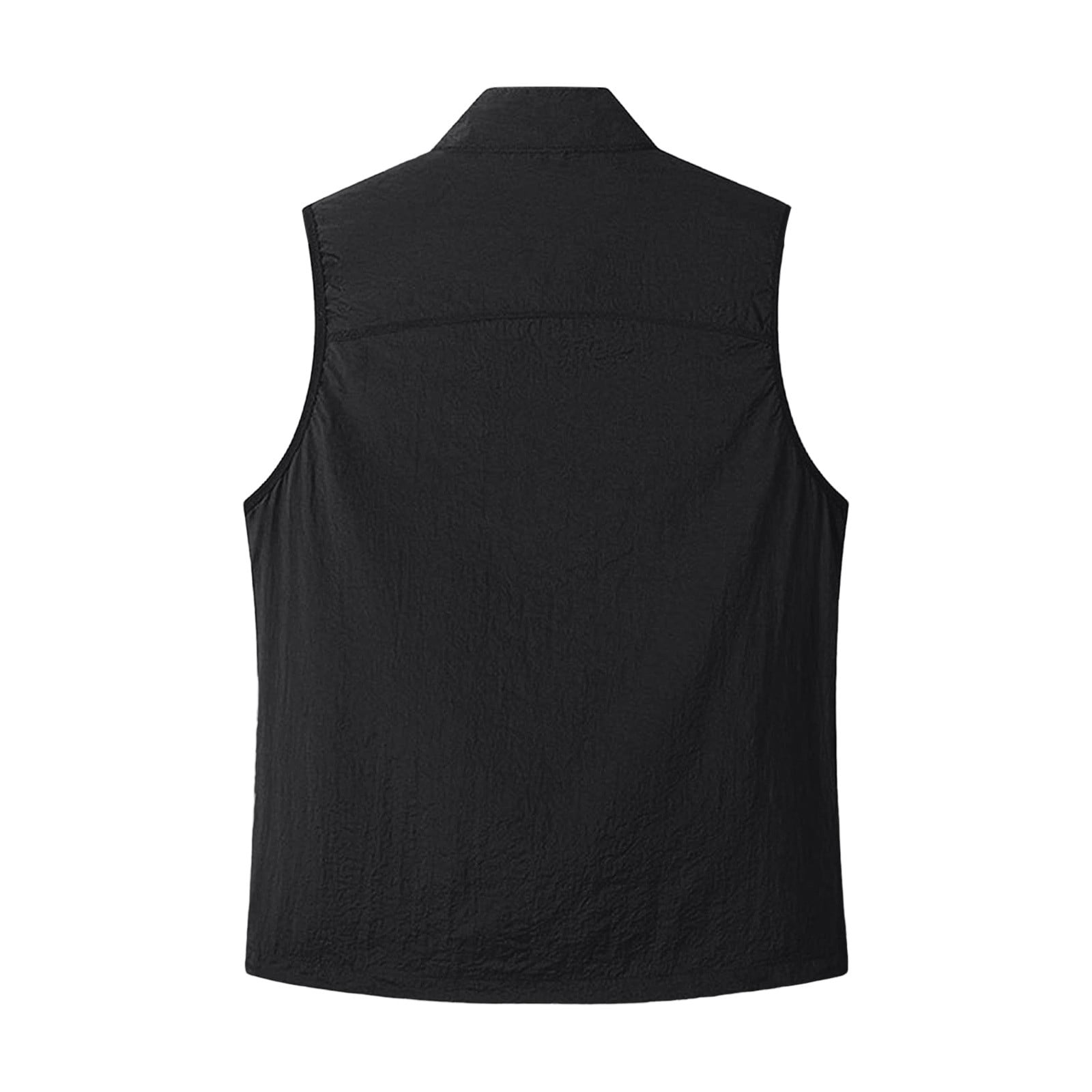 GUZOM Mens UPF 50+ Sun Protection Vest Lightweight Sleeveless UV Fishing Hiking Summer Outdoor Breathable Vest with Pockets Black,Size L