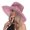 Pink, variant on Women Elegant Organza Wide Brim Sun Hat Foldable UV Protection Dress Hat for Wedding Church Tea Party Garden Events