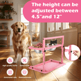 thumbnail image 5 of SHAINFUN Pink Raised Dog Bowl Stand with Two 1700ml Stainless Steel Food Bowl, a Slow Dog Bowls and Mat, , Height Adjustable from 4.5in to 12in, 5 of 8