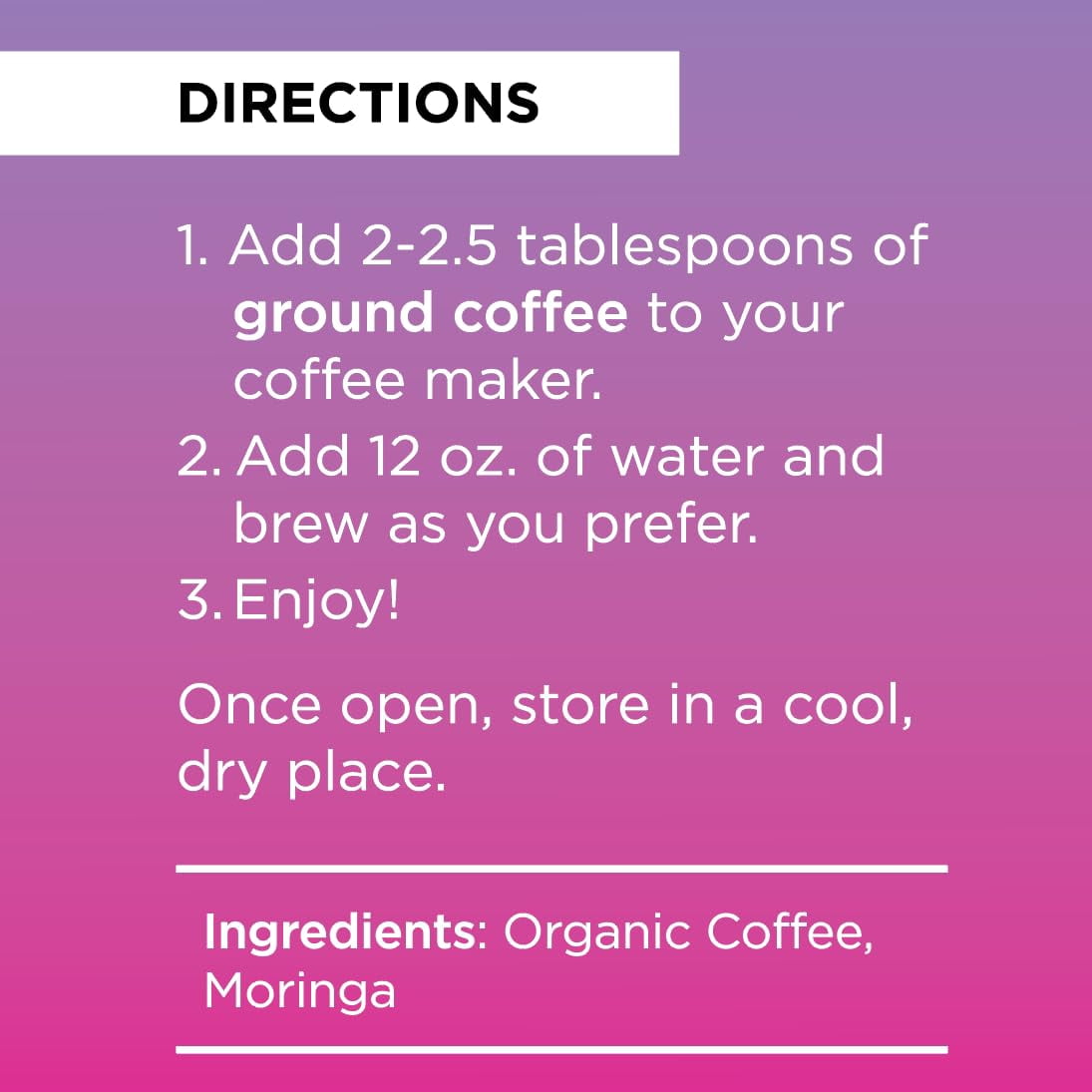 Livingood Daily Coffee with Moringa, Whole Bean Medium Roast Coffee with Plant Based Ingredients for Morning Energy, Made with Moringa Powder, Organic, Non GMO, Vegan, Gluten Free, 20 Srvgs, 12oz Bag