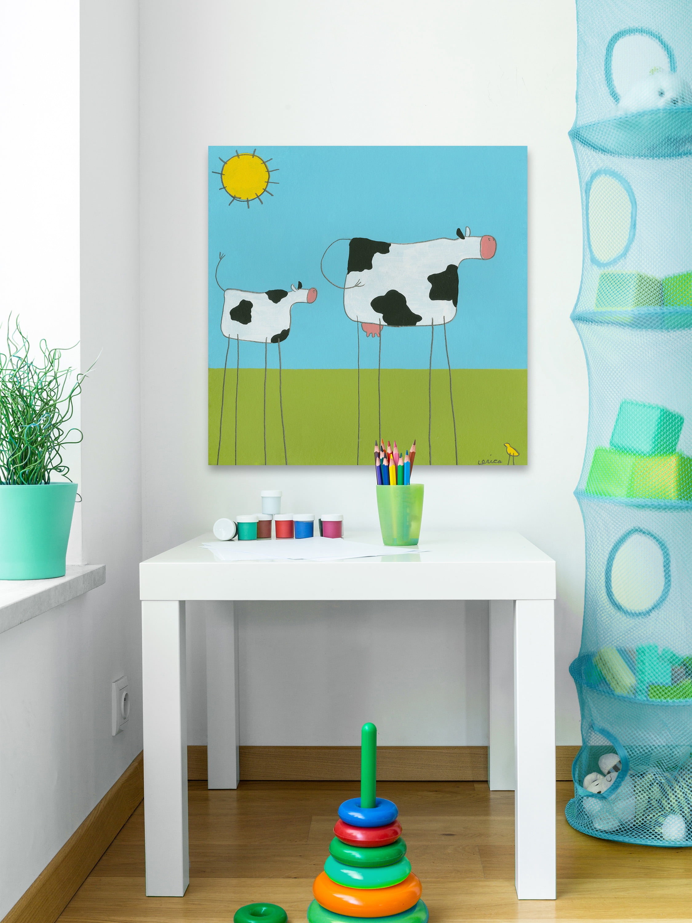 Marmont Hill Leg Cow I Canvas Wall Art