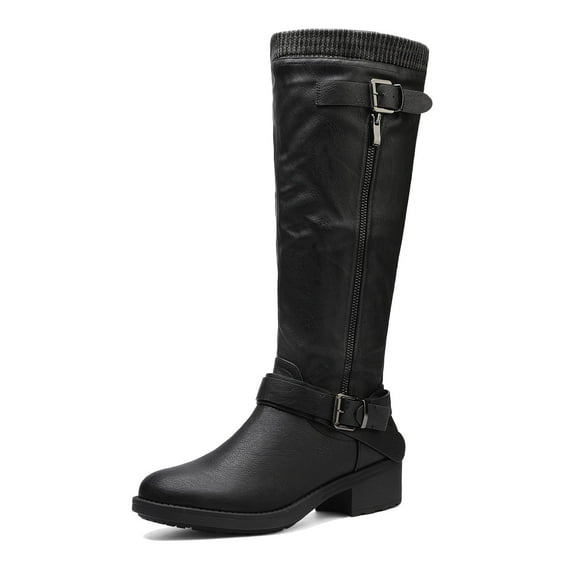Dream Pairs Wide Calf Low Heel Riding Boots for Women Knee High Fall Tall Style