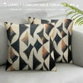 thumbnail image 3 of Heduofu Black and Cream Boho  Geometric Bohemian Ethnic Cushion Case Vintage Pillow Case Black Throw PillowCase for Party Sofa Couch Bed Indoor Living Room 12x12in, 3 of 5