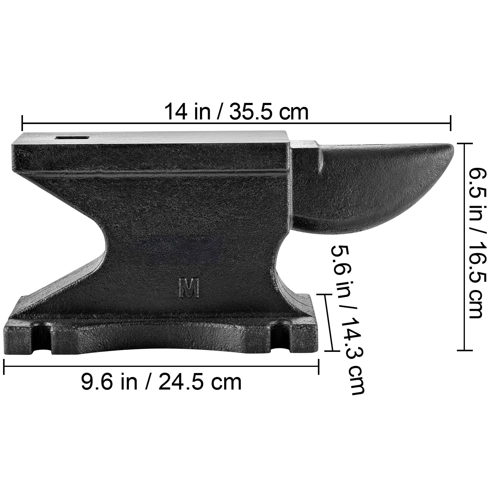 BENTISM Cast Iron Anvil, 55 Lbs Single Horn Anvil with 8.6“ x 4.1” Countertop and Stable Base, High Hardness Rugged Round Horn Anvil Blacksmith for Bending, Shaping, Twisting