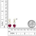 thumbnail image 2 of Gem Stone King 925 Silver and 10K Yellow Gold Red Created Ruby and White Lab Grown Diamond Infininty Dangle Earrings for Women By Keren Hanan 8.06 Cttw, Heart Shape 10MM, 2 of 3
