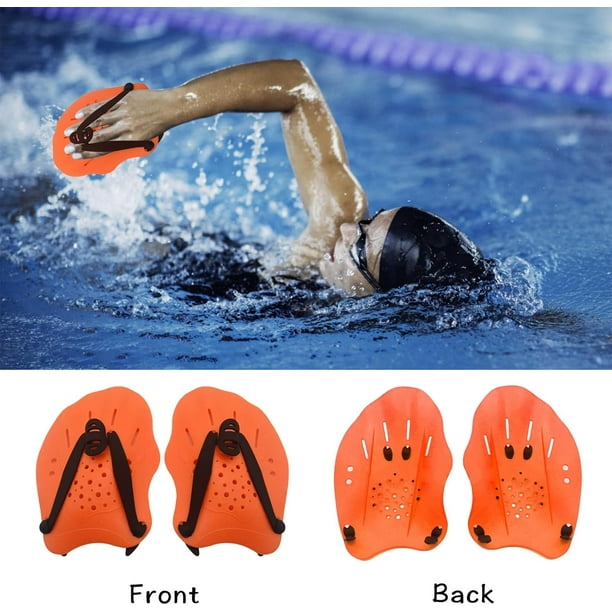 1 Paire Pagaies De Natation Avec Sangles Réglables - Aide Musculation Piscine Pour Adultes Et Enfants