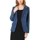 thumbnail image 1 of Chaqueta de mezclilla de manga larga con solapa y botones para mujer INSPIRE CHIC con bolsillos XL azul oscuro, 1 of 7