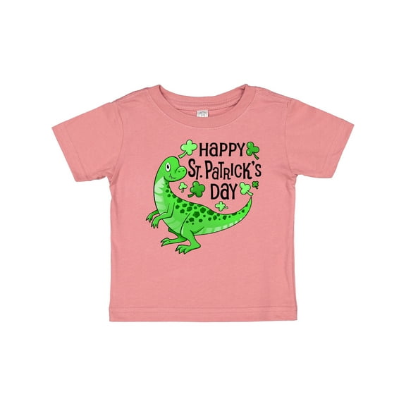 Inktastic Happy St. Patrick's Day Green Dinosaur Boys or Girls Baby T-Shirt