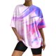 thumbnail image 1 of Gibobby Playera de Verano para Mujer Camiseta informal verano para mujer, camiseta holgada con hombros caídos y cuello redondo, manga corta, estampado s(Rosa,CH), 1 of 3